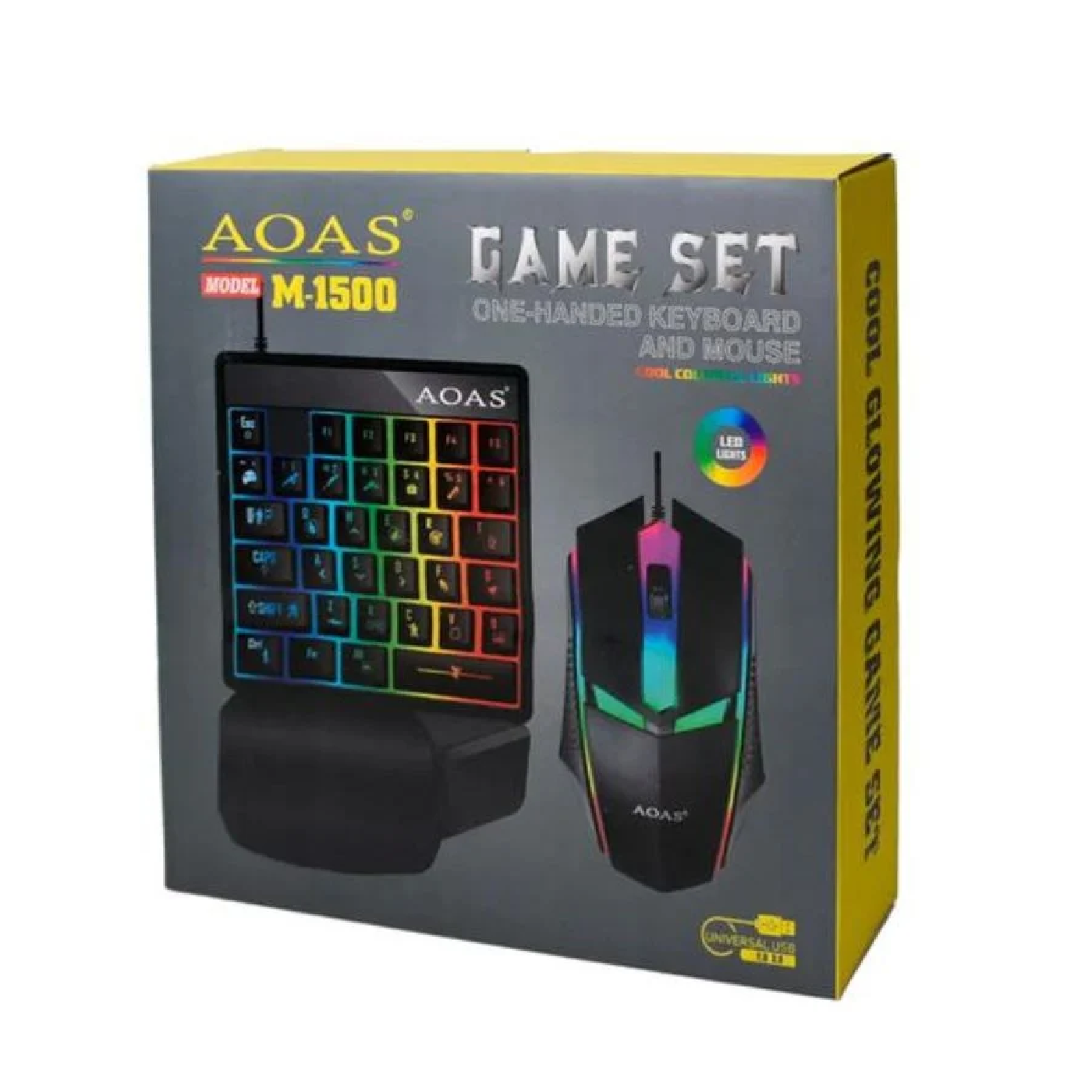 KIT GAMER TECLADO Y MOUSE LED AOAS M1500-3