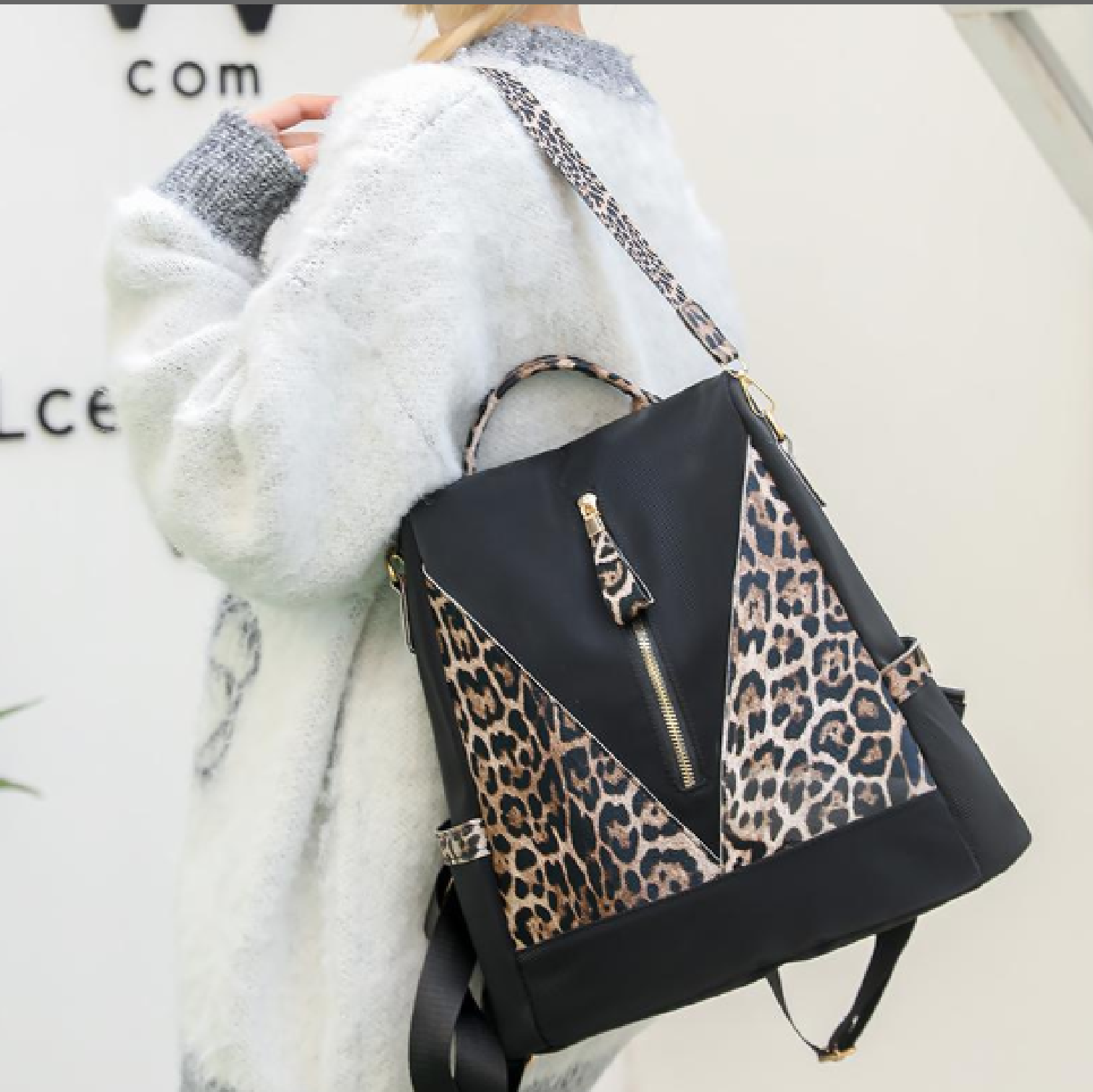 Bolso Mochila Moda Animal Print Antirobo-3