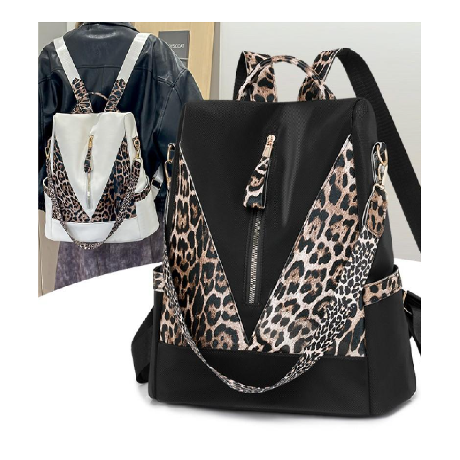 Bolso Mochila Moda Animal Print Antirobo-5