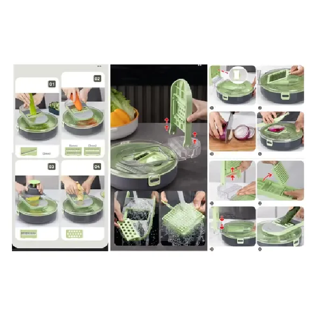 Cortador De Verduras Multifuncional Manual 9 En 1-4