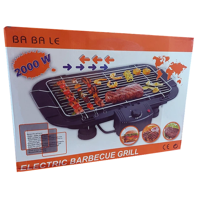 Parrilla Eléctrica Desmontable con Rejilla Ajustable 2000W-5