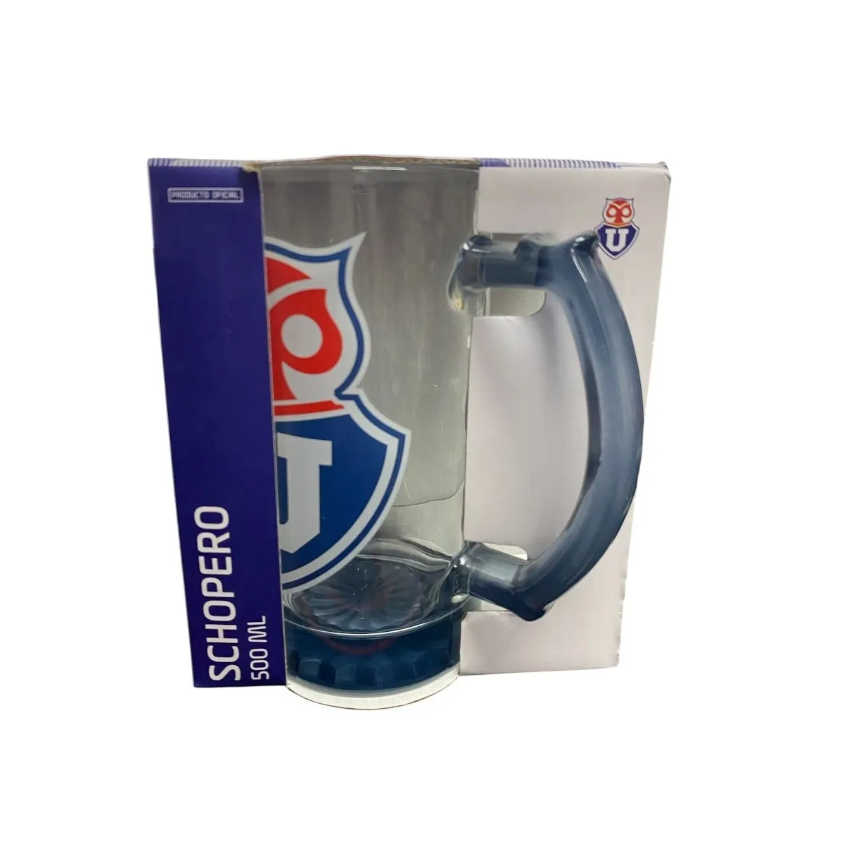 Vaso Shopero U De Chile 600ml Vidrio Azul Vidrio-2