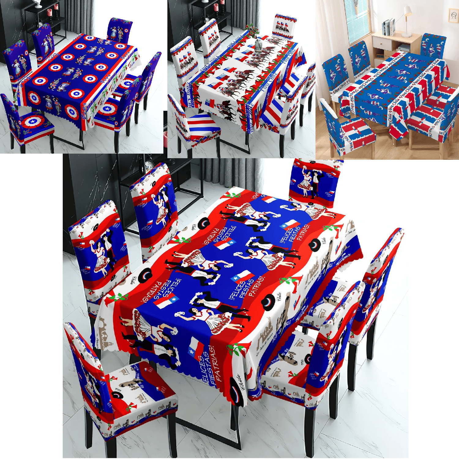 MANTEL Y 6 FUNDAS PARA SILLAS DISEÑO FECHAS PATRIAS-0
