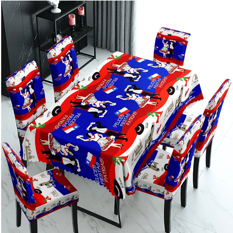 MANTEL Y 6 FUNDAS PARA SILLAS DISEÑO FECHAS PATRIAS-1