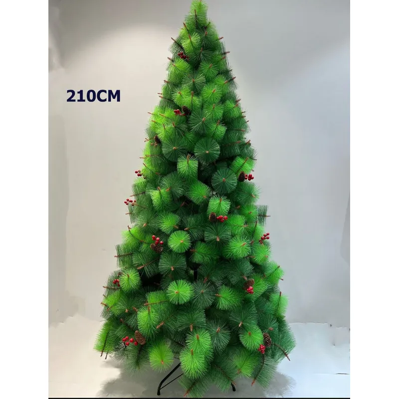 Arbol De Navidad De Pino Frutos Rojos Decorativo Tipo Aguja 210cm-0