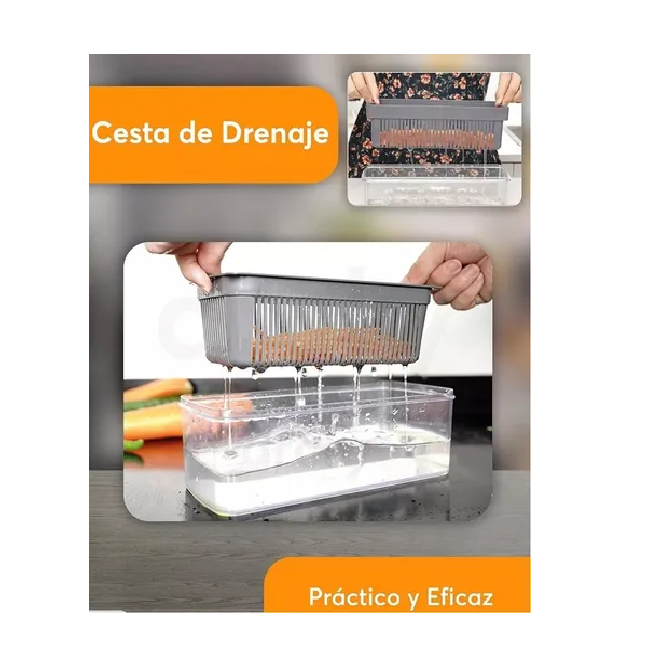 Mandolina Cortador Picador Rallador Verduras Con Escurridor 14 piezas-3