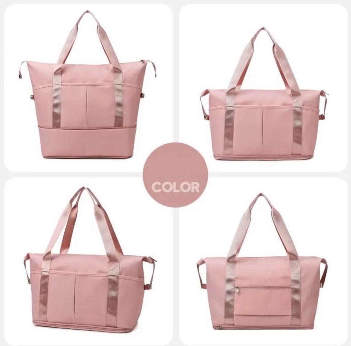 Bolso De Viaje Nylon Impermeable Extendible 10kg Rosa-1