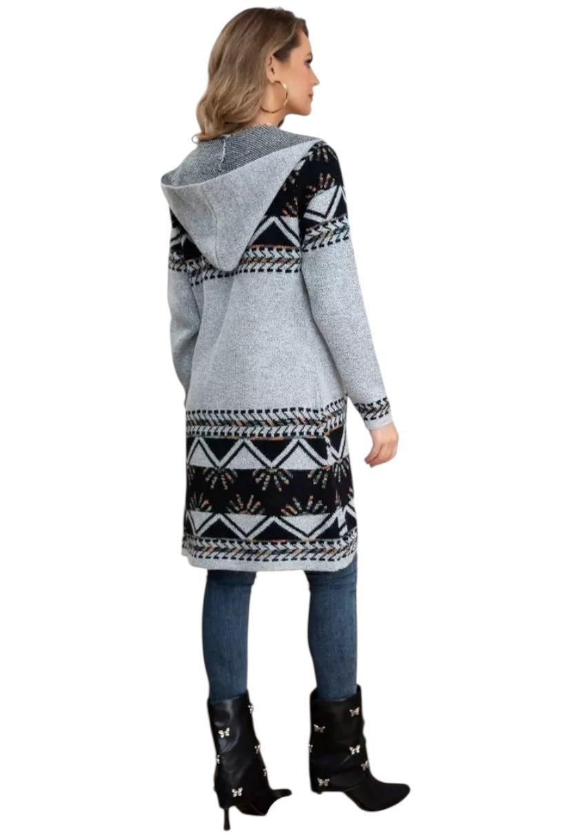 ABRIGO SWEATER LARGO TIPO CARDIGAN PARA MUJER 2025-2
