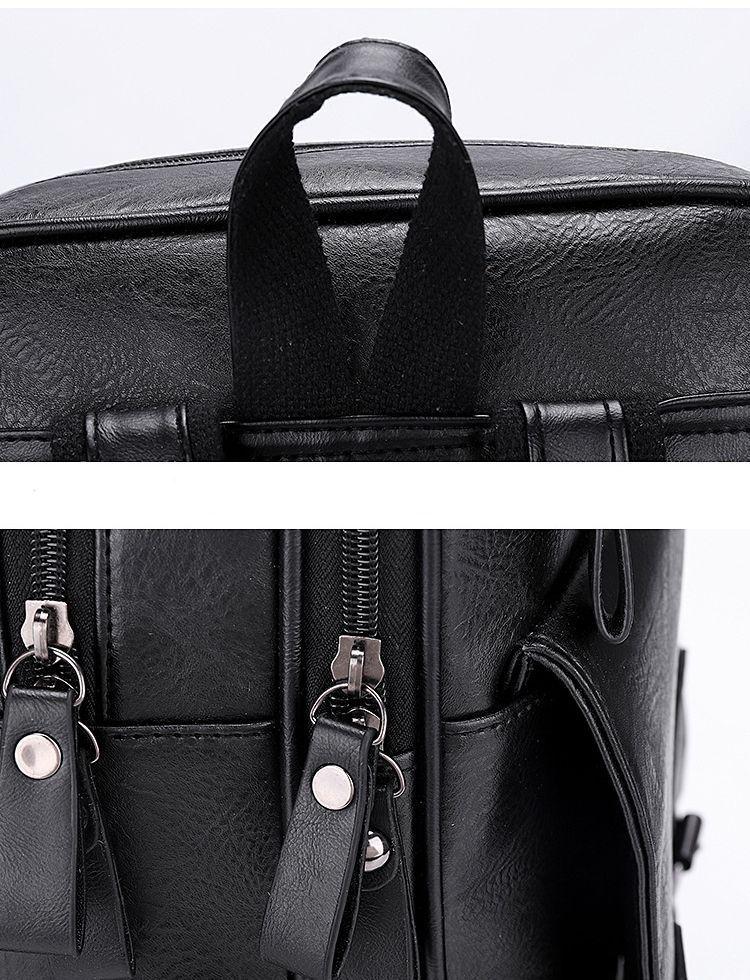 Mochila Notebook Multifunción Vintage Negocio Oficina Viaje Negra-4