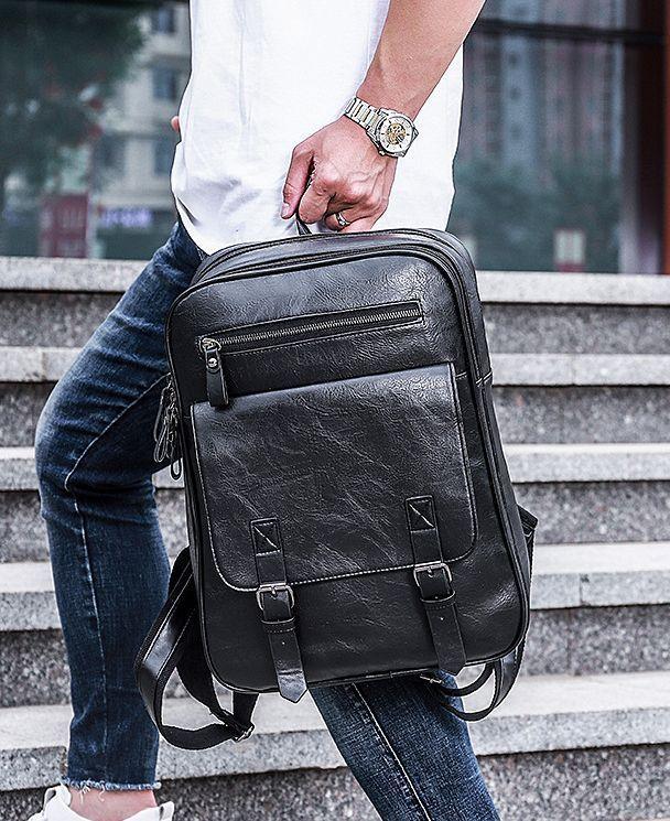 Mochila Notebook Multifunción Vintage Negocio Oficina Viaje Negra-6