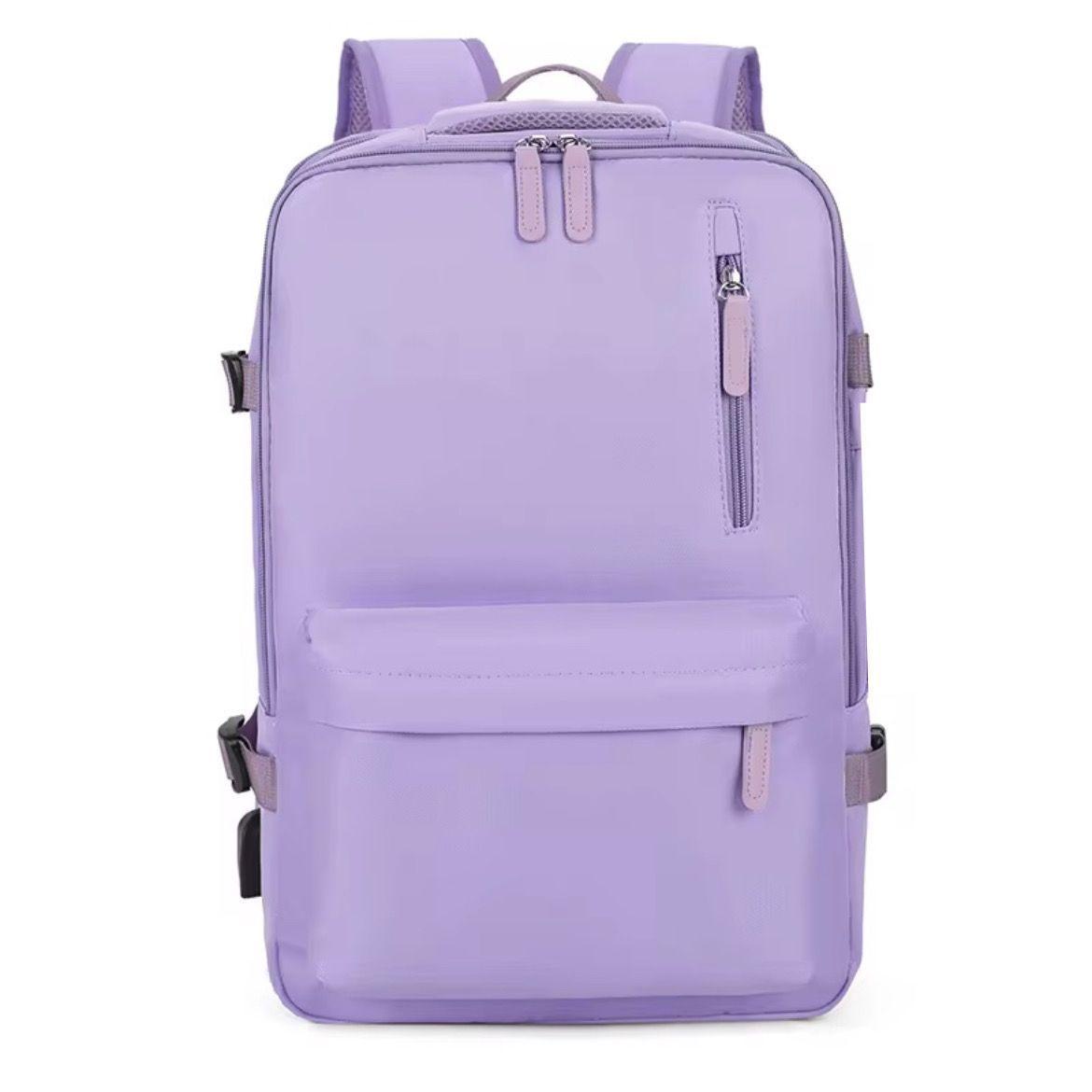 Mochila Viral de Viaje Notebook Multifunción Negocio Oficina Lila-0