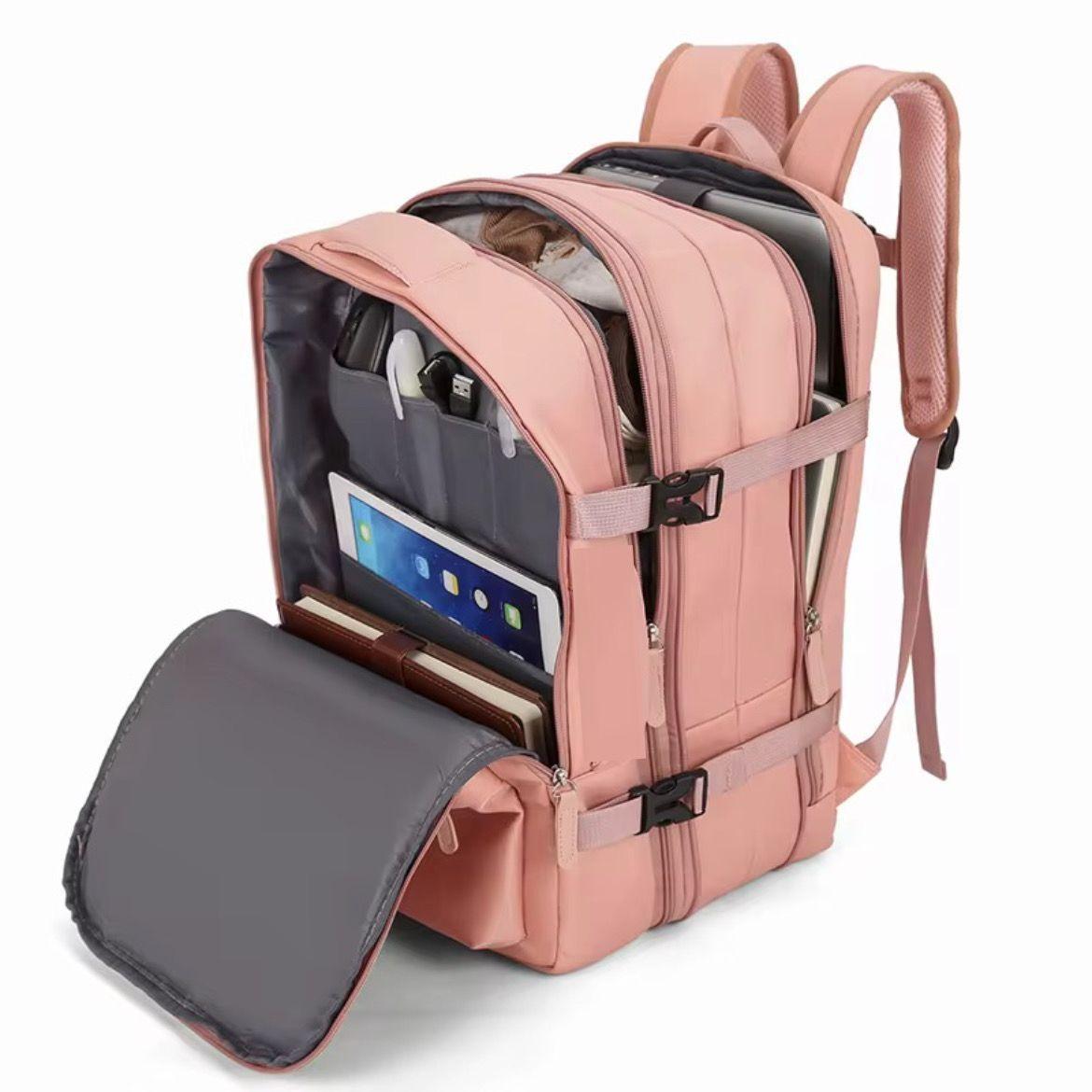 Mochila Viral de Viaje Notebook Multifunción Negocio Oficina Lila-1