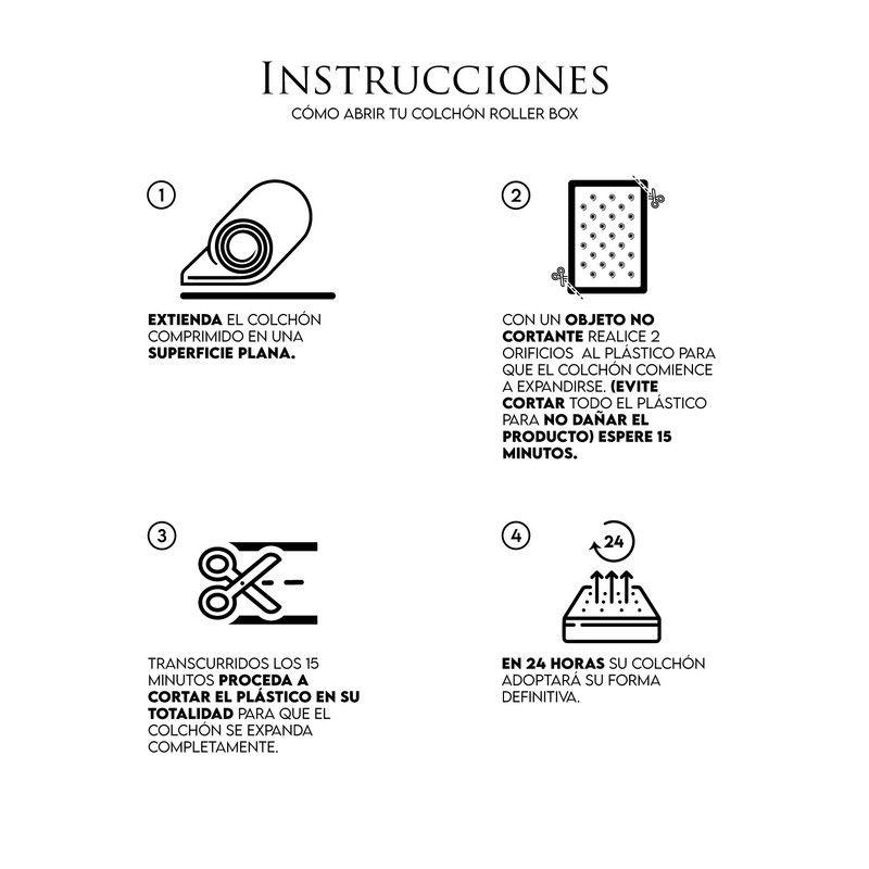 Colchón Comprimido Espuma Memory Foam 1,5 Plazas 105x200x15 cm-4
