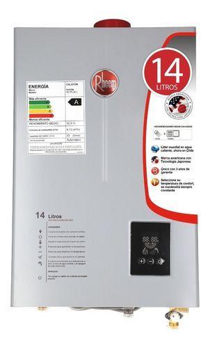 Calefont 14 Litros Gas Natural Tiro Forzado Ionizado Rheem -0