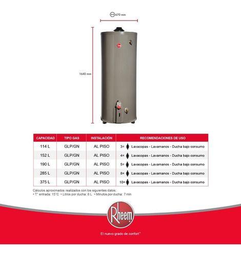 Termo A Gas GN Rheem 285 Litros-4