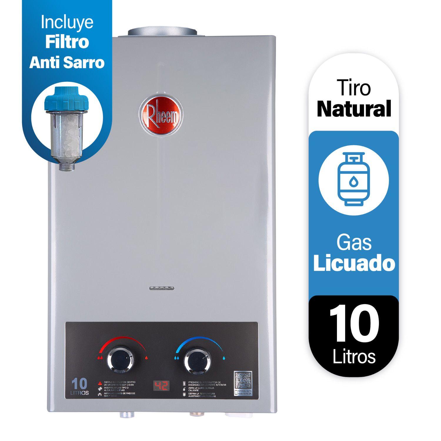 Calefont Digital 10 Litros Gas Licuado Tiro Natural Rheem-1