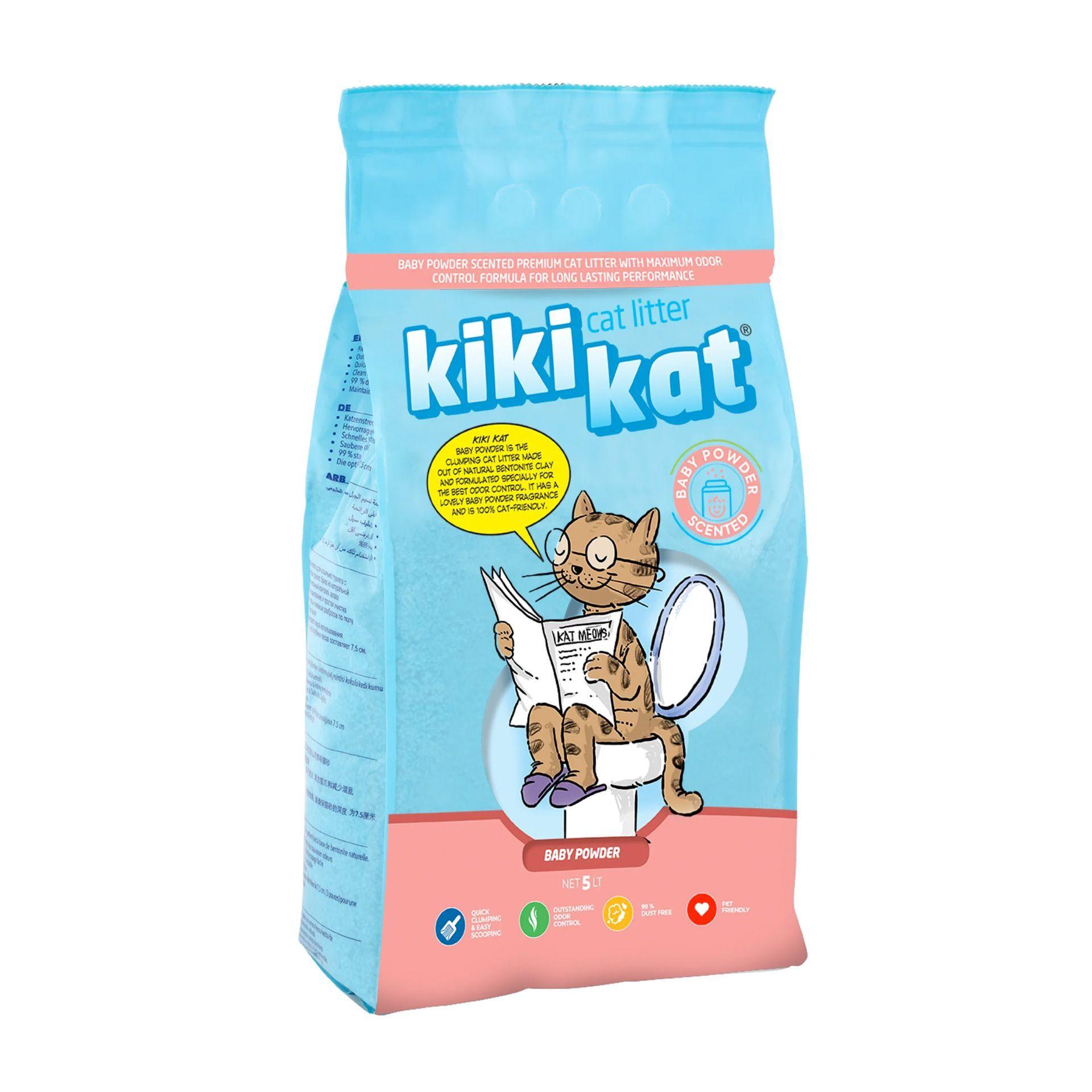 Arena aglomerante KikiKat 4,35 kg Baby Powder-2