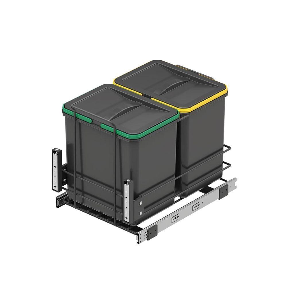 Basurero 2x16 lts para Frente 40 cm hbt Antracita-0