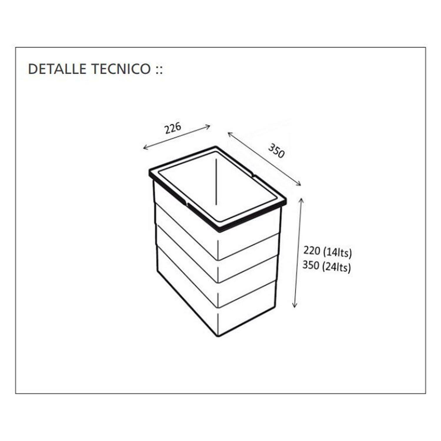 Balde con Tapa 14 Lt HAILO Gris-2
