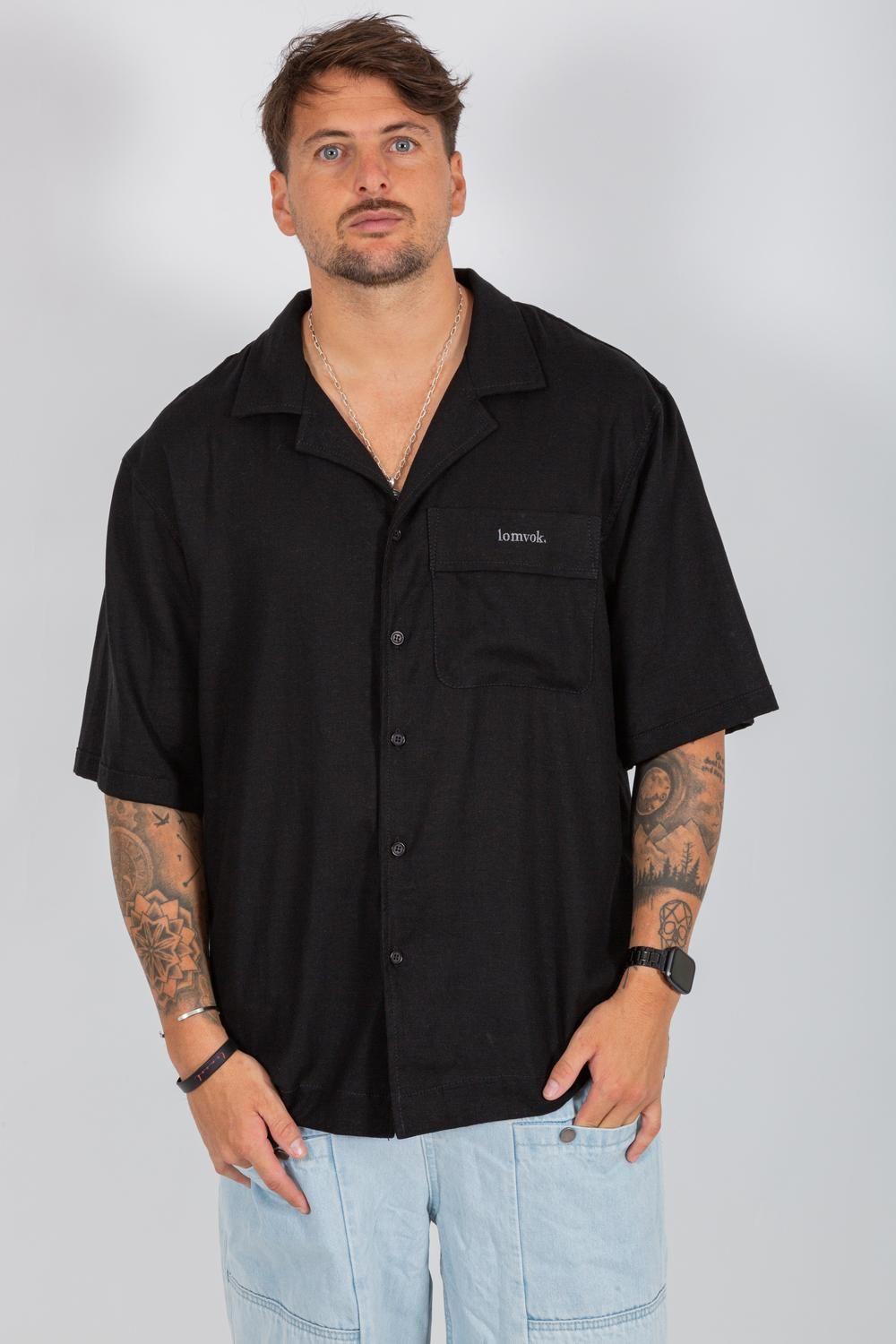 CAMISA BLACK LINNEN-0