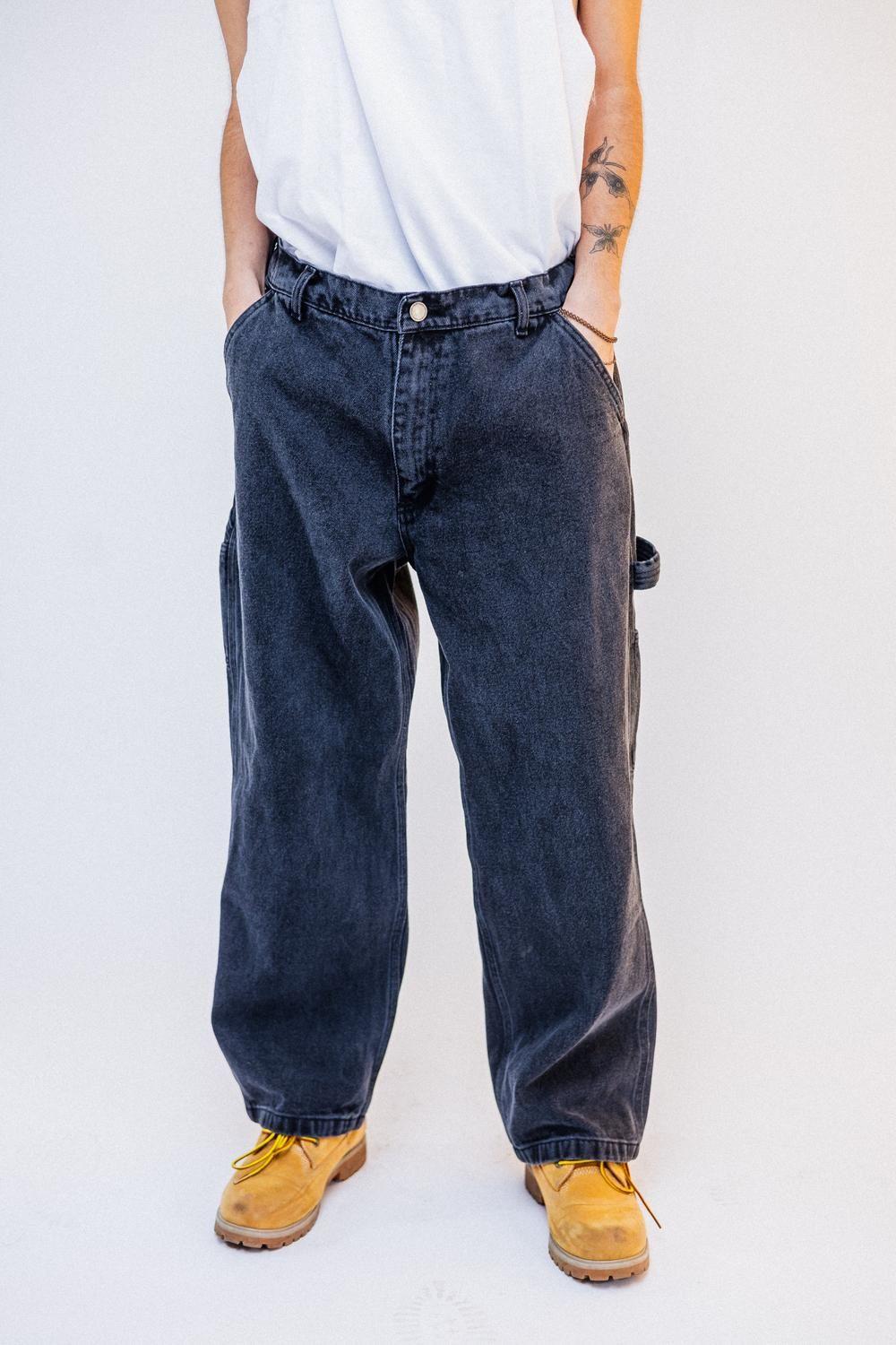 PANTALON JEANS CARGO BLACK-0