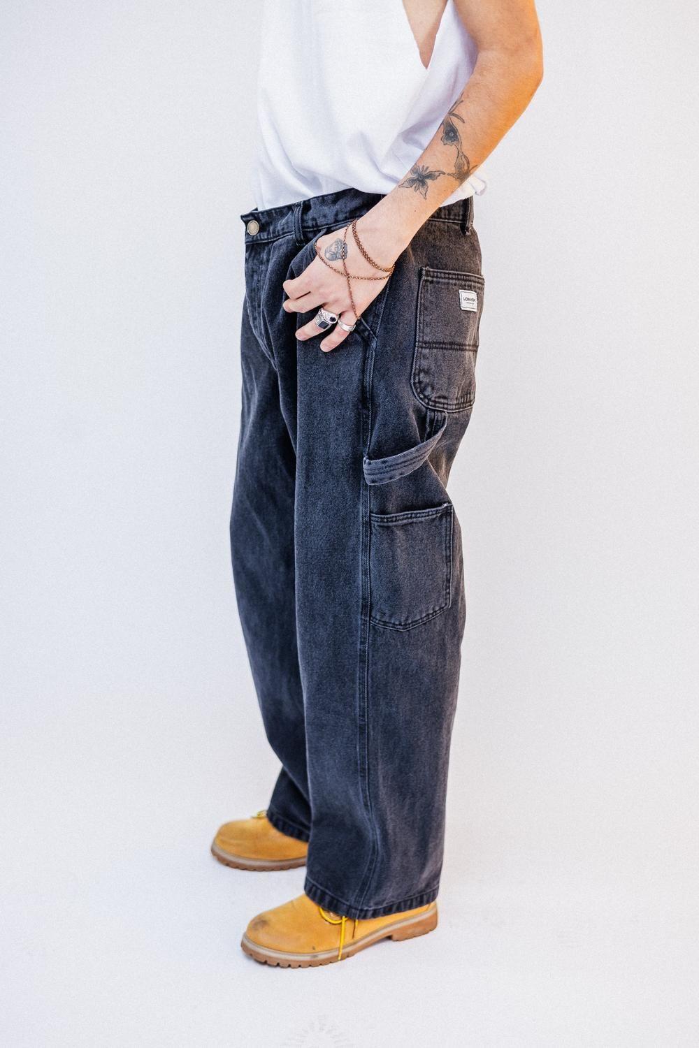 PANTALON JEANS CARGO BLACK-1