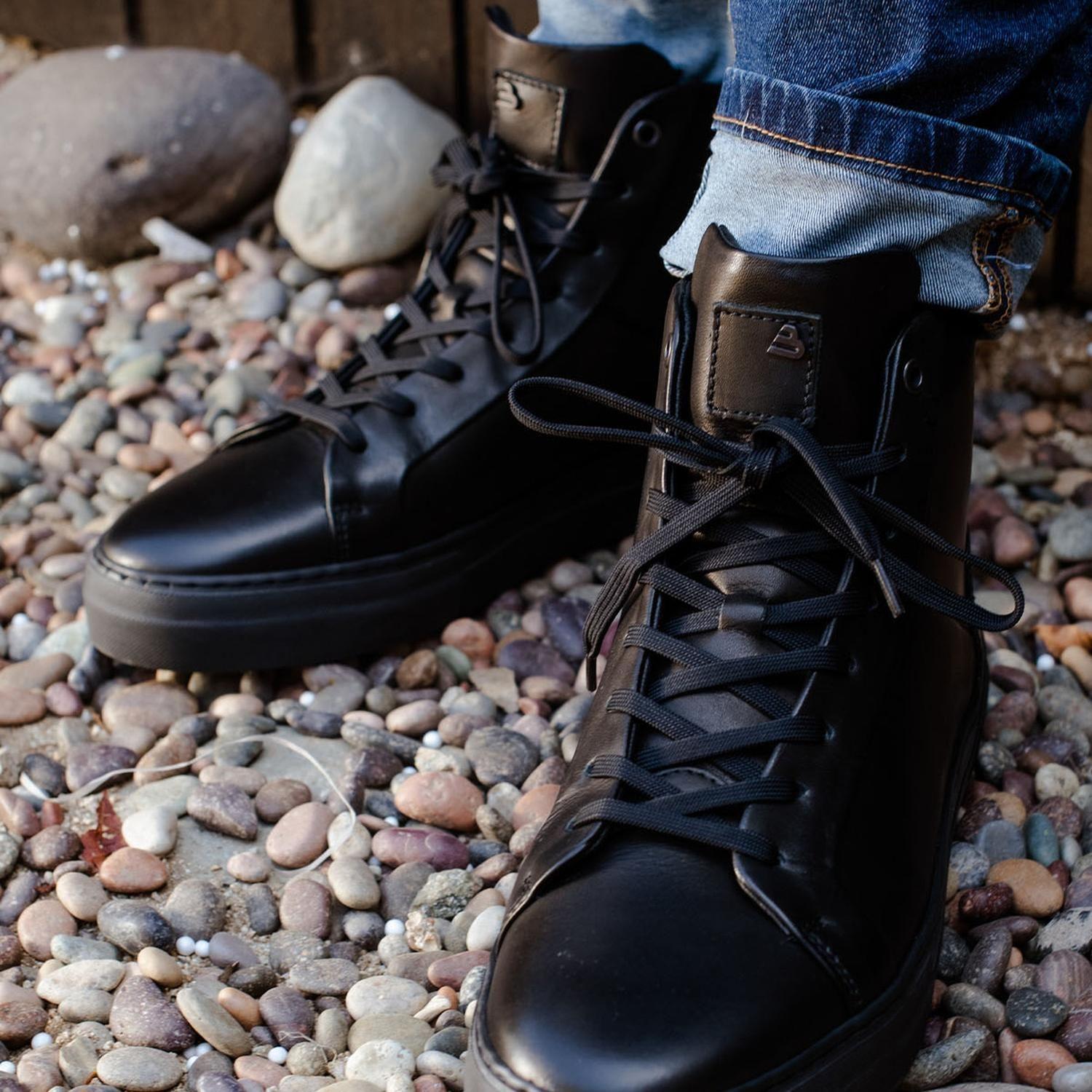 BULLBOXER ZAPATILLAS HOMBRE CAÑA ALTA CUERO GLASGOW-6-45 NEGRO-3