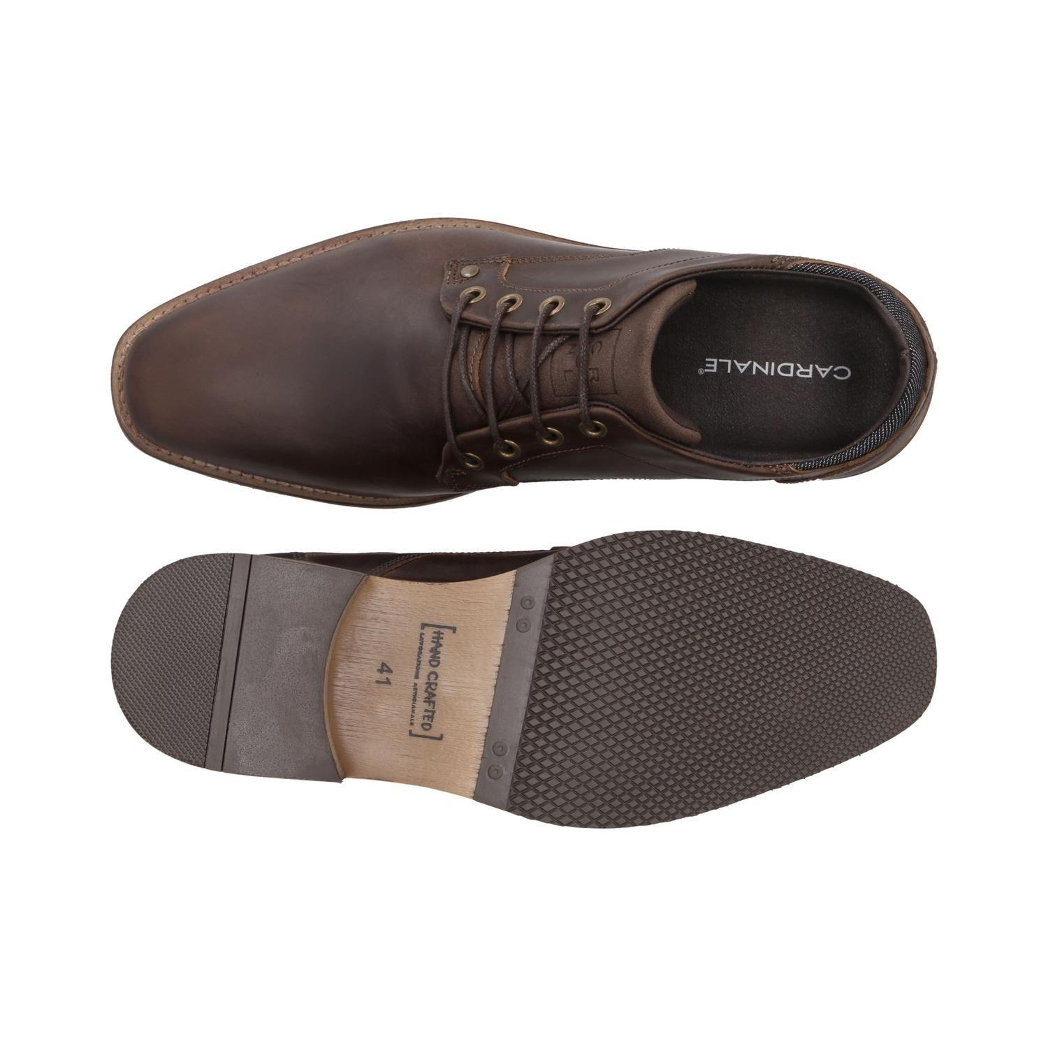 ZAPATOS HOMBRE CUERO Y TEXTIL DESK-0-13 CAFÉ-2