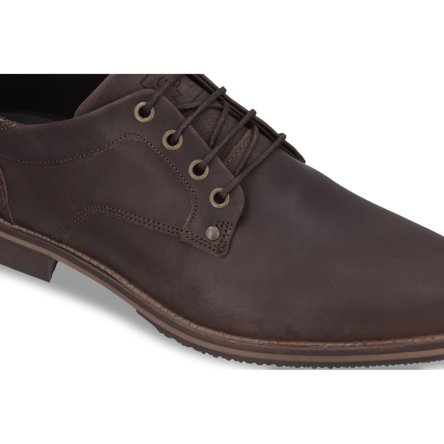 ZAPATOS HOMBRE CUERO Y TEXTIL DESK-0-13 CAFÉ-3