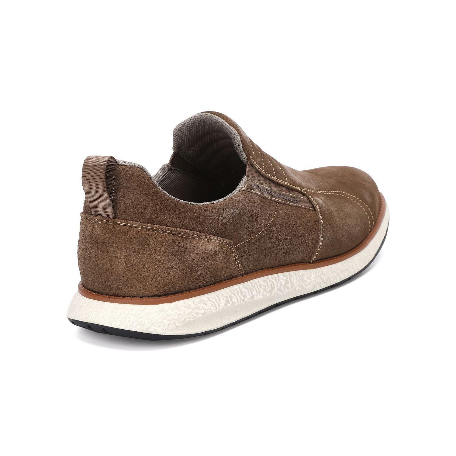 Zapatillas Slip-On Hombre Cuero Reston-3-08 Taupé-4