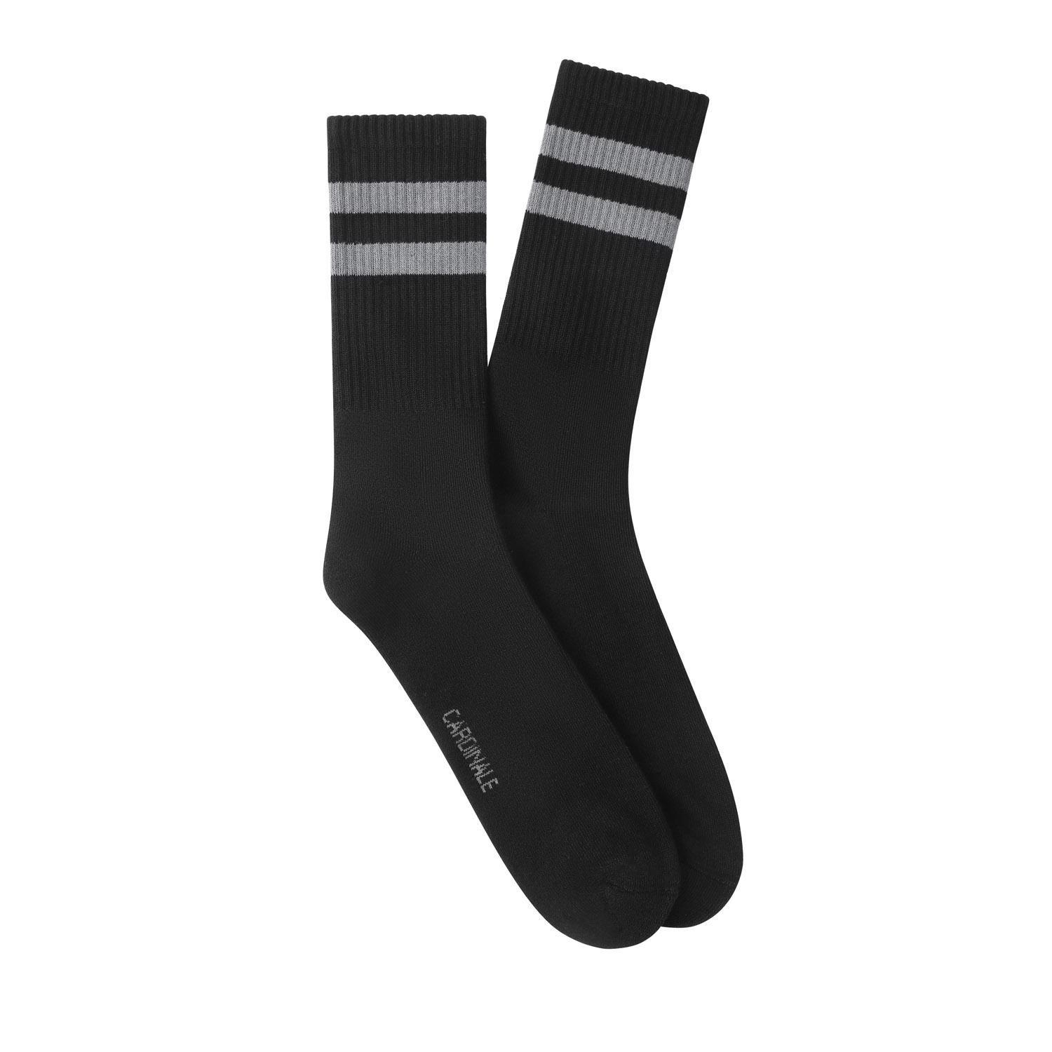 Calcetines Hombre Algodón Negro Con Líneas (Talla 39-45) Calc-1U-Sp80-0