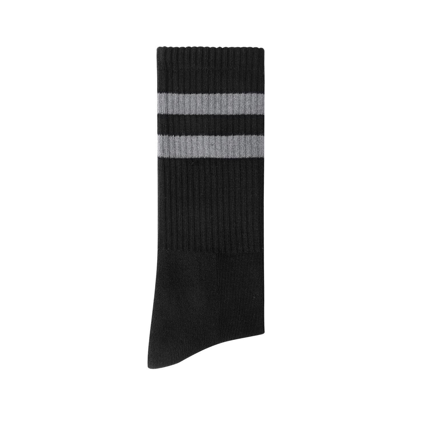 Calcetines Hombre Algodón Negro Con Líneas (Talla 39-45) Calc-1U-Sp80-1