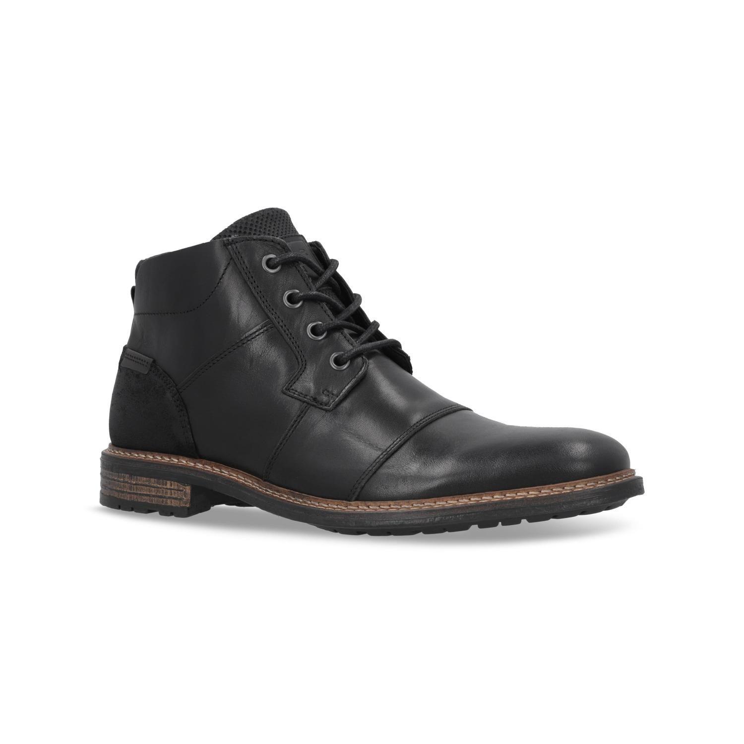 BOTINES HOMBRE CUERO Y TEXTIL PAUL-6-61 NEGRO-0