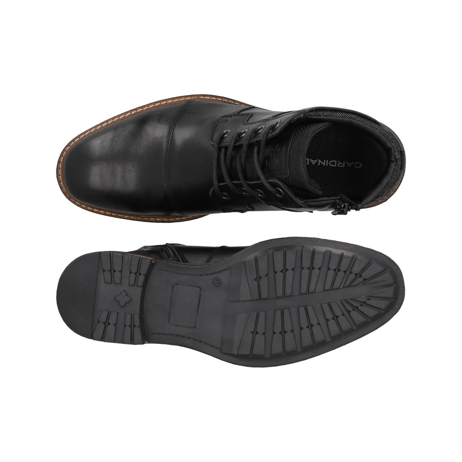 BOTINES HOMBRE CUERO Y TEXTIL PAUL-6-61 NEGRO-2