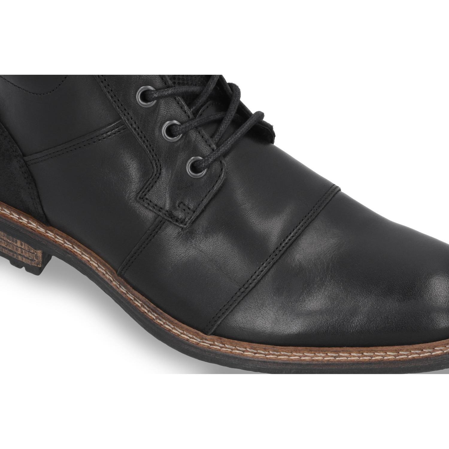 BOTINES HOMBRE CUERO Y TEXTIL PAUL-6-61 NEGRO-3