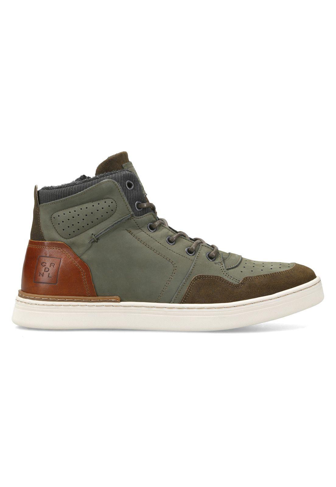 Zapatillas Cuero Caña Alta Court-6-76 Verde-1