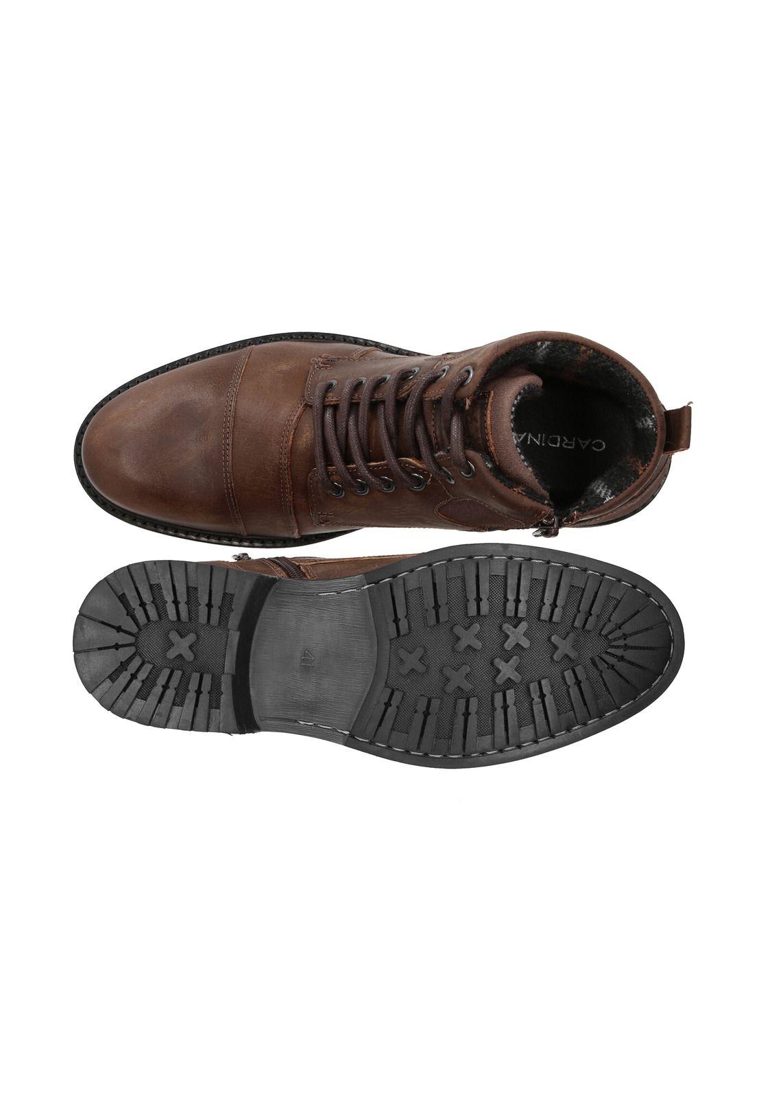 Botines Cuero Y Textil Amsterdam-6-71 Café-2