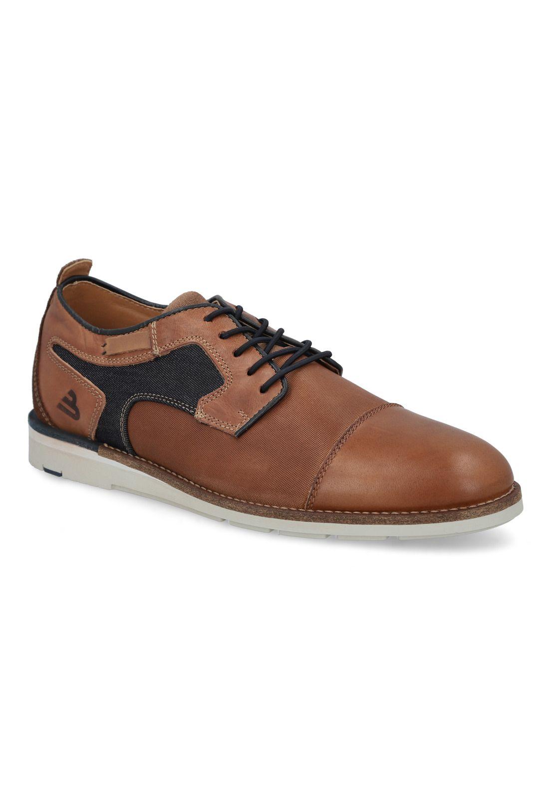 Zapatos Cordones Cuero Y Textil Ploce-0-30 Brandy-0