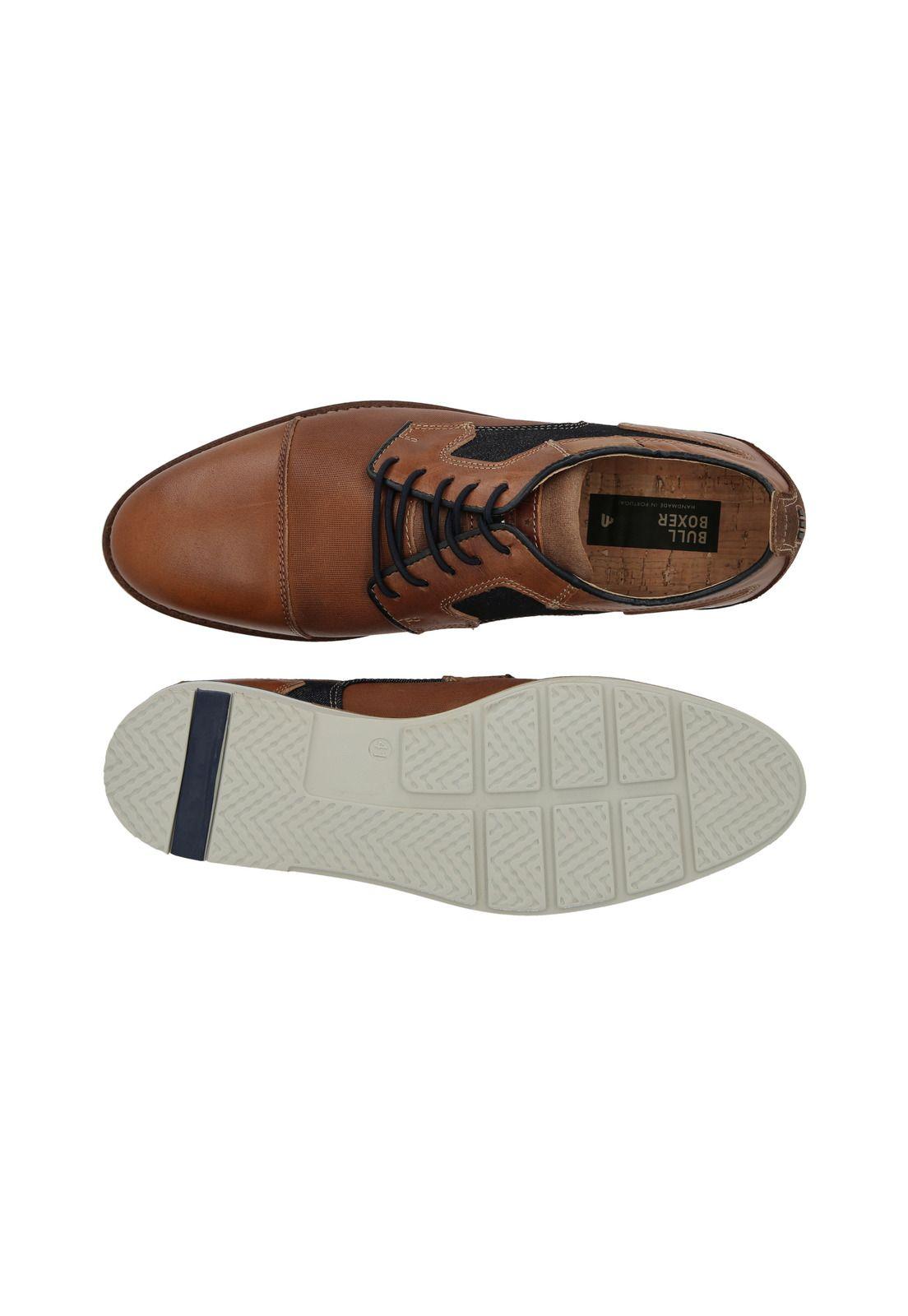 Zapatos Cordones Cuero Y Textil Ploce-0-30 Brandy-2