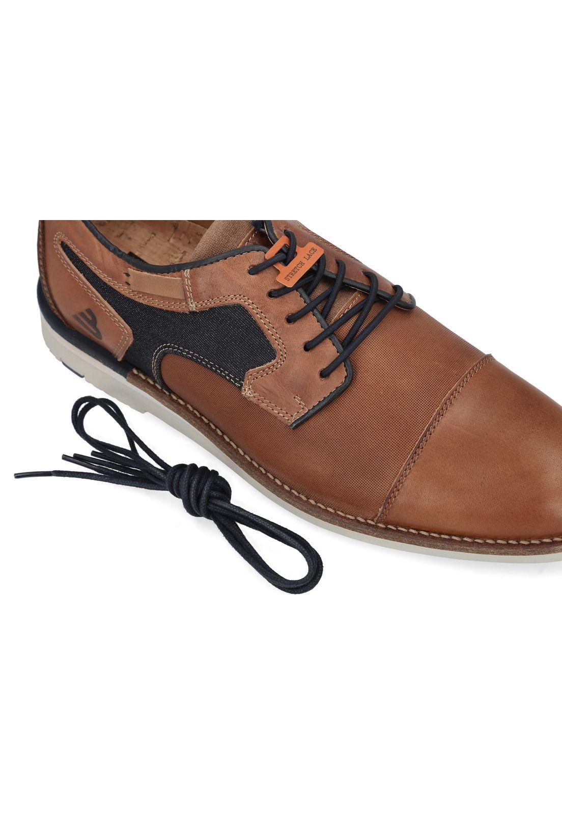 Zapatos Cordones Cuero Y Textil Ploce-0-30 Brandy-3