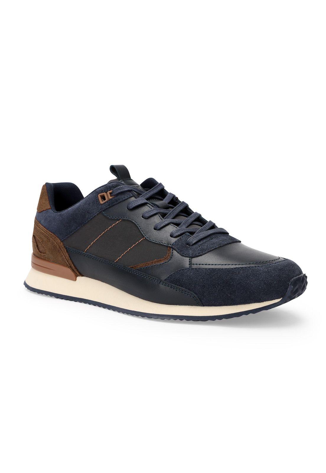 Zapatillas Cuero Y Textil Harford-0-03 Azul-0