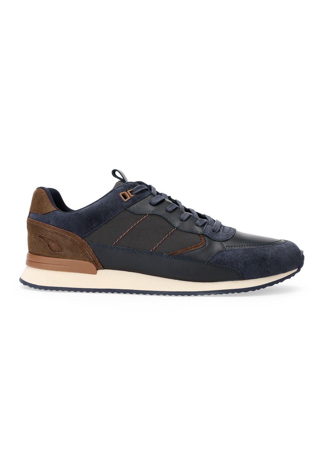 Zapatillas Cuero Y Textil Harford-0-03 Azul-1