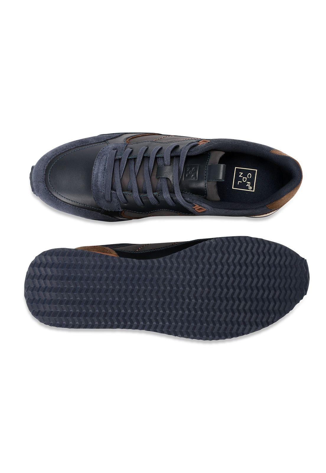 Zapatillas Cuero Y Textil Harford-0-03 Azul-2