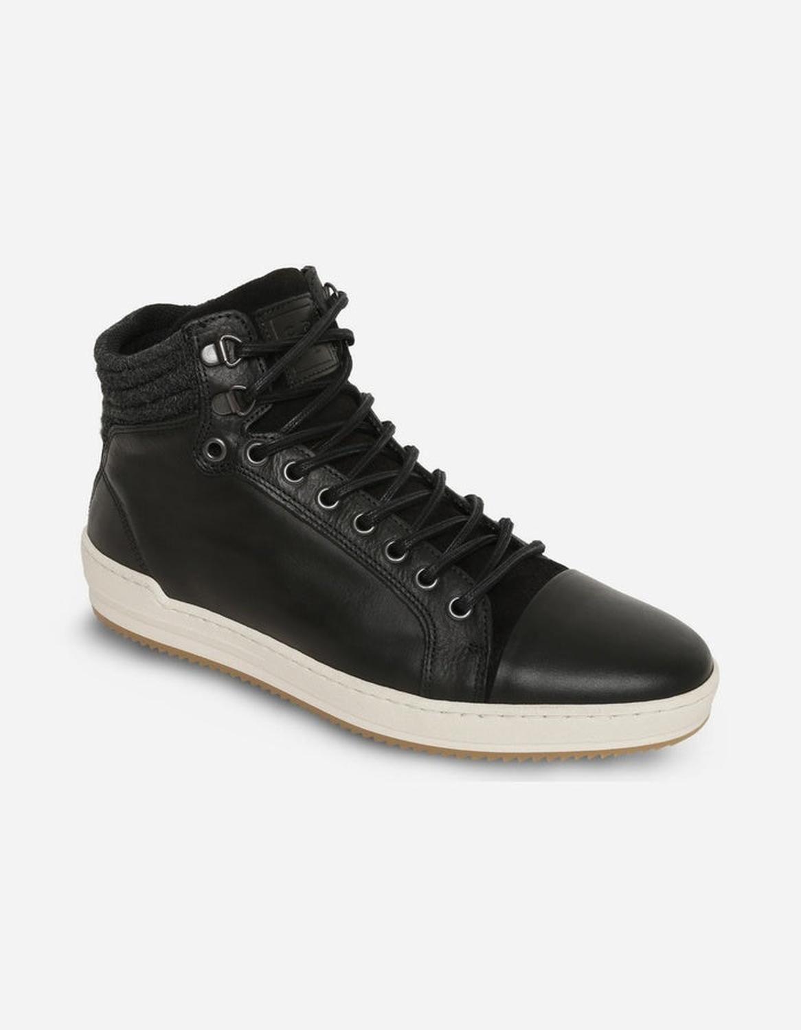 Zapatillas Urbanas Hombre Cuero Caña Alta Giorgia-6-36-Negro Cardinale-0