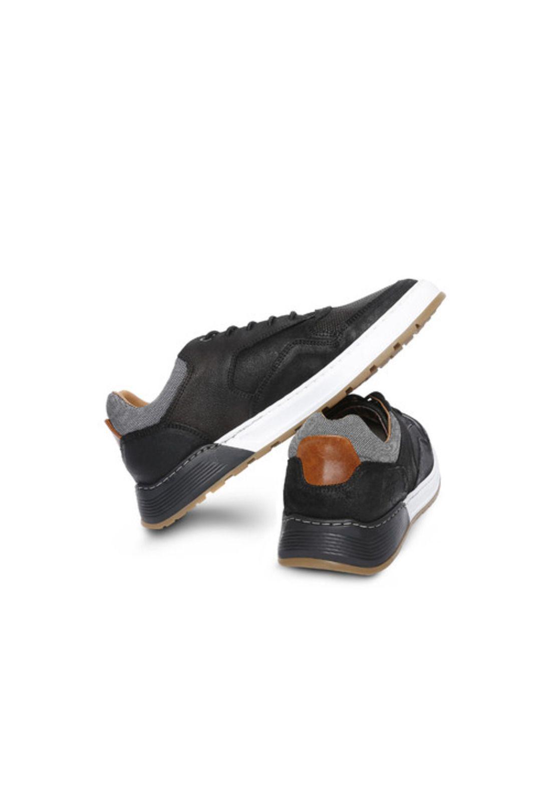 Zapatillas de Cuero Hombre Oakwood-0-85-Negro A-2