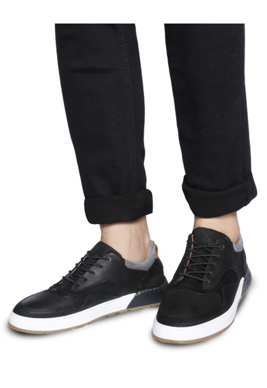 Zapatillas de Cuero Hombre Oakwood-0-85-Negro A-4