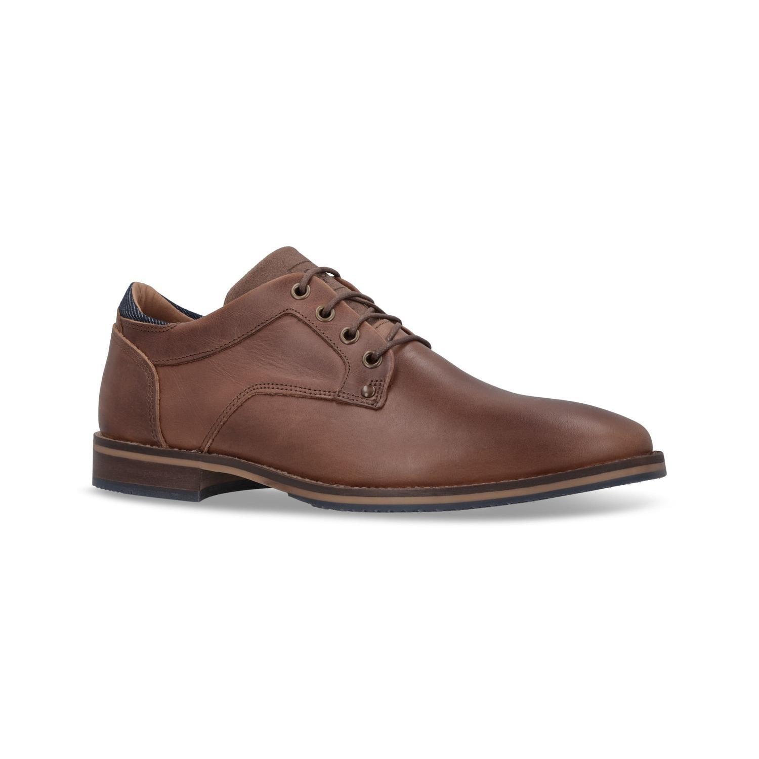 ZAPATOS HOMBRE CUERO Y TEXTIL DESK-0-13 BRANDY-0