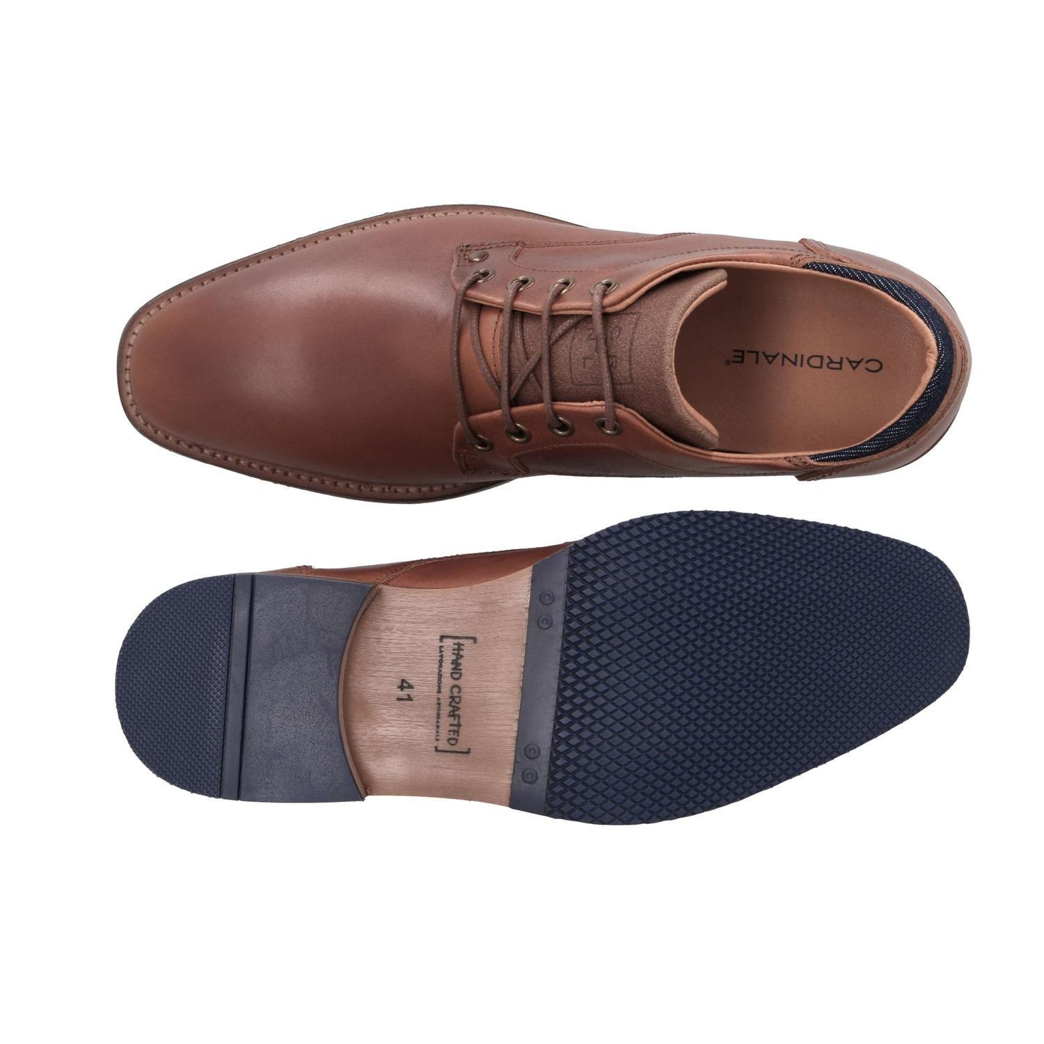 ZAPATOS HOMBRE CUERO Y TEXTIL DESK-0-13 BRANDY-2