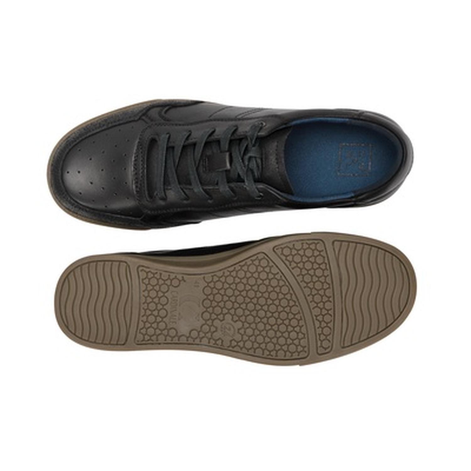 Zapatilla Urbana Hombre Cuero 24 Flex Muelle Negro-2