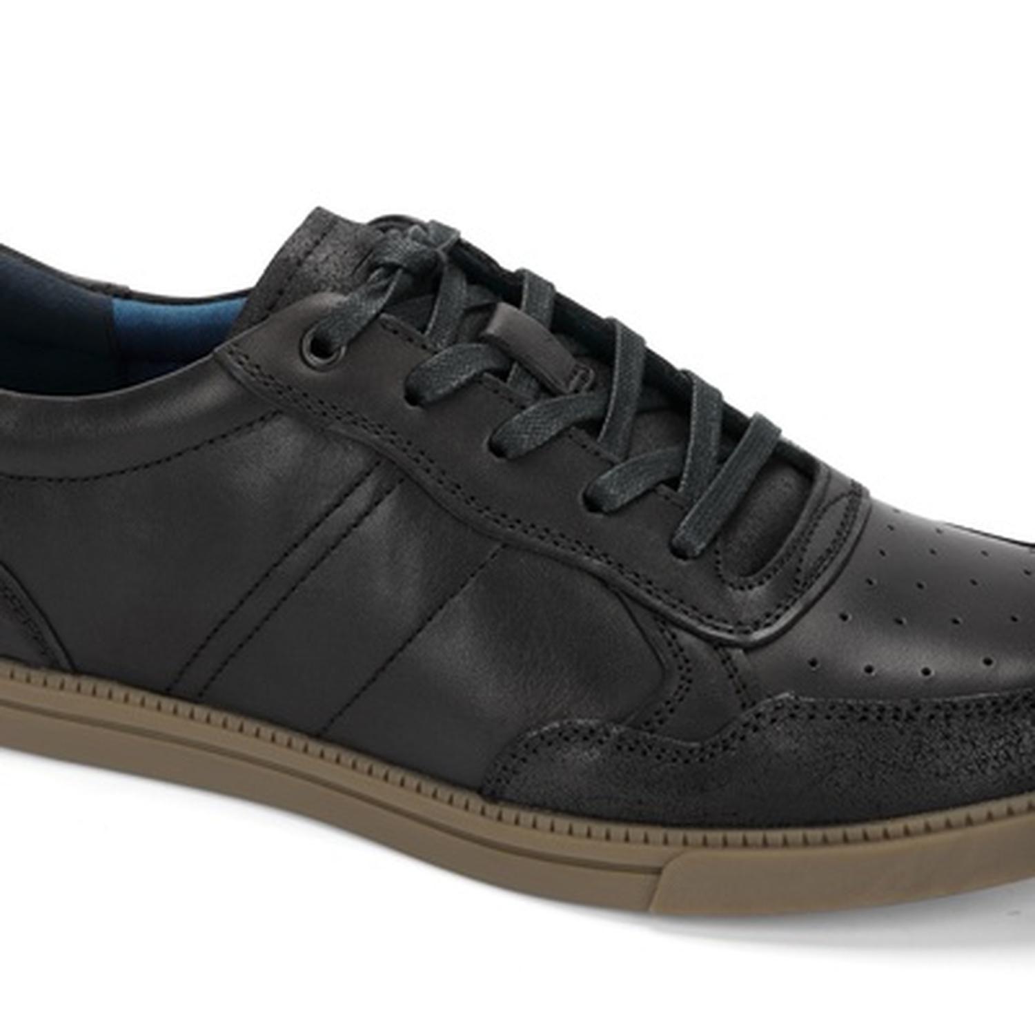 Zapatilla Urbana Hombre Cuero 24 Flex Muelle Negro-4